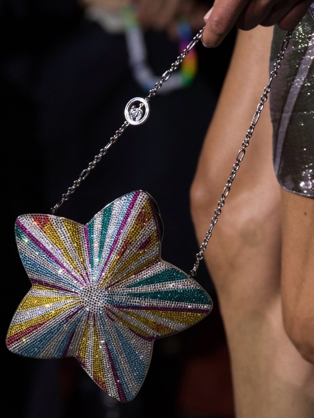 Judith Leiber x Lanvin Multicolor Crystal Starburst Flower Clutch